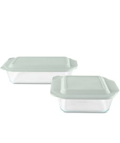 Pyrex Deep 4-piece Baking Dish Set with Sage Lids